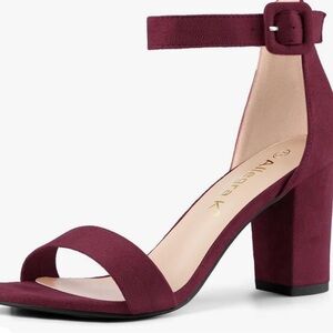 Allegra K ,Beautiful Heels , Medium length, buckle,burgundy NWOT